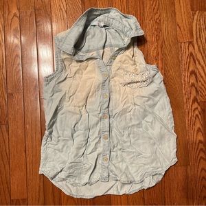 Francesca’s Jun & Ivy Denim Sleeveless Button Down